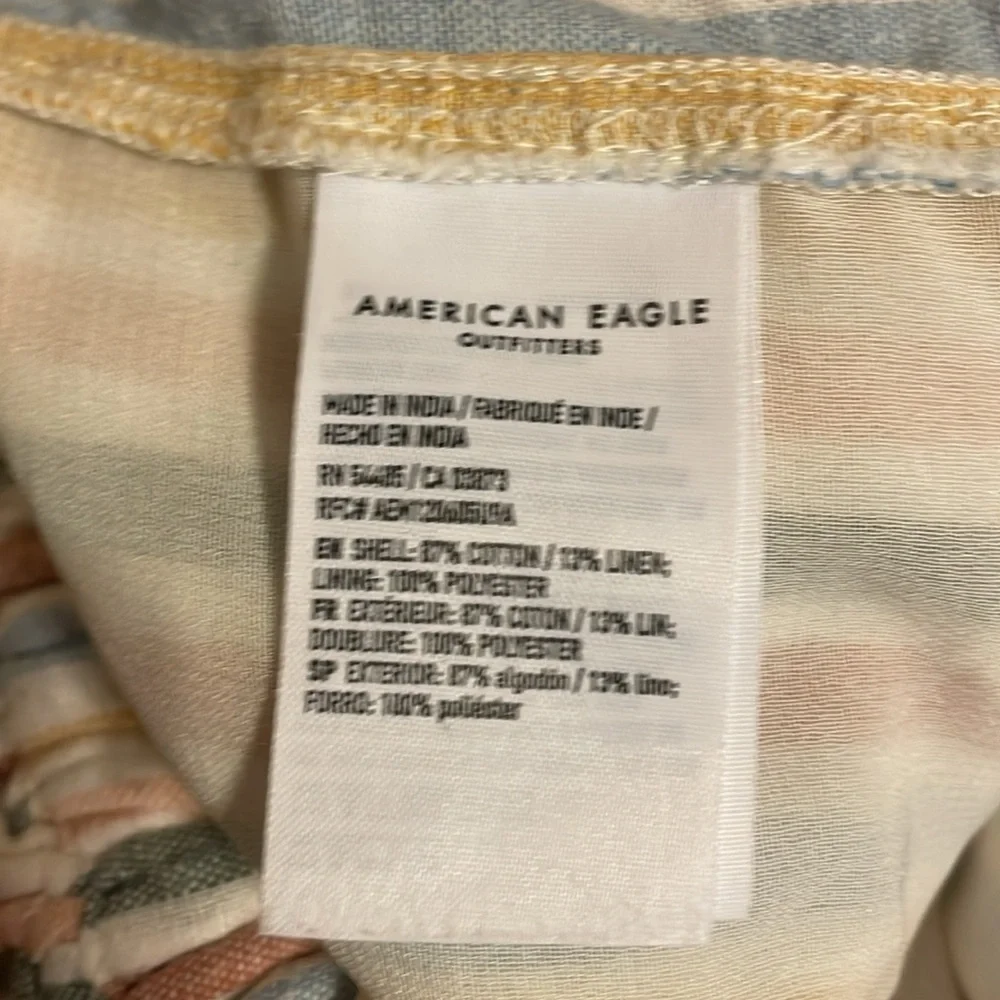 American Eagle Outfitters women’s large 12 Shorts high waist linen blend stripe
